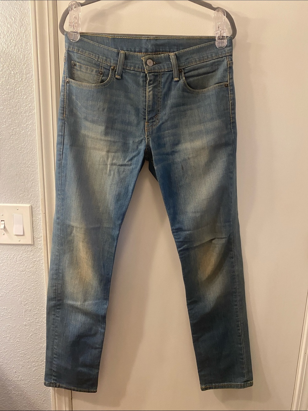 Levi's Blue Slim Straight Jeans with Faded Wash